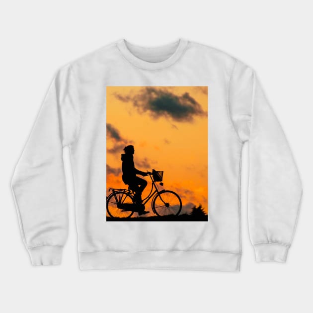 biking in the sunset Crewneck Sweatshirt by A&A